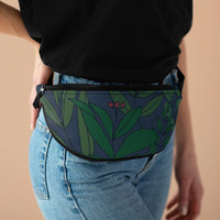 Dark Floral Fanny Pack. Fanny pack with floral design.