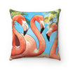 Flamingo throw pillow for couch, Tropical themed home decor, Flamingo throw pillows, gifts for bird lovers, unique throw pillows
