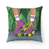 Roller skate throw pillow for couch. Roller skate gifts and home decor.