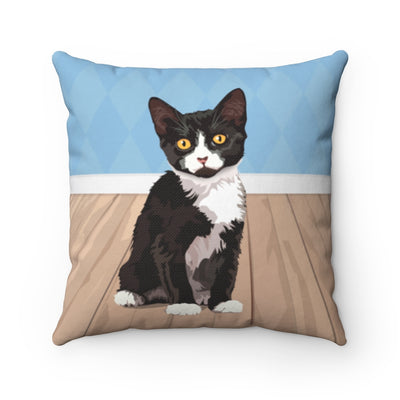Tuxedo cat throw pillow