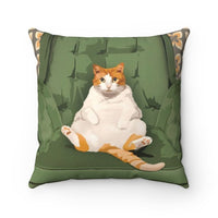 Funny cat throw pillow. Orange cat decor