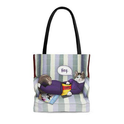 Funny cat tote bags