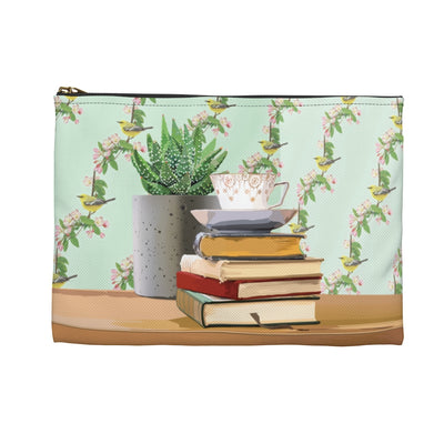 Biblio Teacup #3 Flat Zip Accessory Pouch
