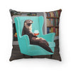 Otter throw pillow. Otter home decor. Decorative couch pillow with otter design. Great gift for otter lover, otter pillow