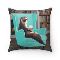 Otter throw pillow. Otter home decor. Decorative couch pillow with otter design. Great gift for otter lover, otter pillow