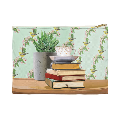 Biblio Teacup #3 Flat Zip Accessory Pouch
