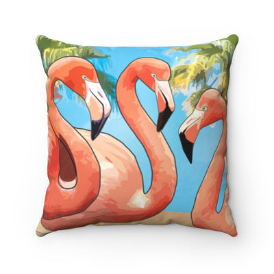 Flamingo throw pillow, gifts for bird lovers, tropical home decor, unique throw pillow