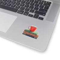 Biblio: Bookworm Sticker, Red Mug and Books