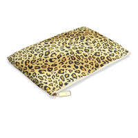 Cheetah Print Flat Zip Accessory Pouch