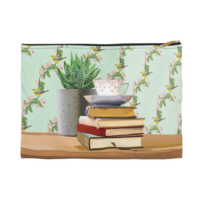 Biblio Teacup #3 Flat Zip Accessory Pouch