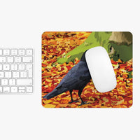 Crow in Leaves Mouse Pad (two shapes)