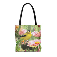 Goldfinch tote bags, bird tote bag