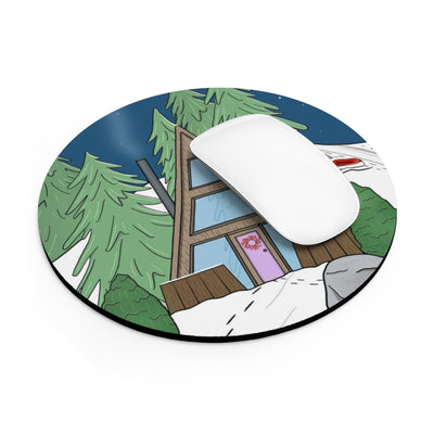 Winter Cabin Hideaway Mouse Pad (two shapes)