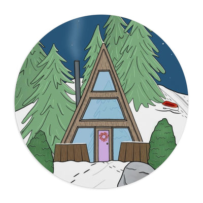 Winter Cabin Hideaway Mouse Pad (two shapes)