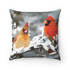 Birds Cardinal throw pillows, Throw Pillow with Birds, Decorative throw pillow for couch with bird design in shades of gray and red, Great gift for bird lovers