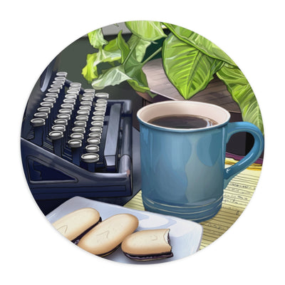 Biblio Typewriter & Coffee Mouse Pad (two shapes)