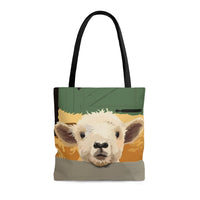 Lamb tote bag, sheep tote bag, knitting tote bag