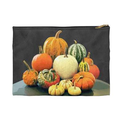 Autumn Pumpkins Flat Zip Accessory Pouch