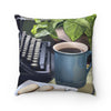 Typewriter throw pillow for writers