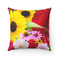 Floral throw pillows. Floral themed pillows for couch with hand drawn flowers. Floral home decor. Unique throw pillow