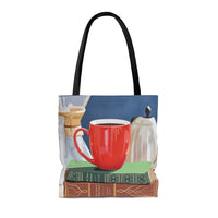 Teacup tote bag. Coffee tote bag.