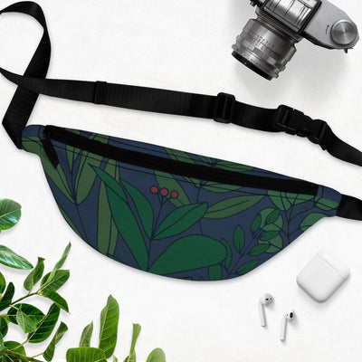 Dark Floral Fanny Pack. Fanny pack with floral design.