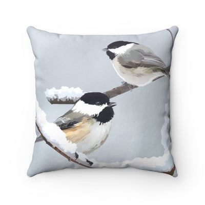 Chickadee throw pillow, unique throw pillows, gifts for bird lovers