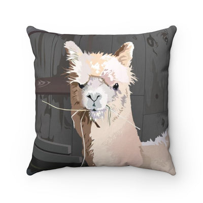 Alpaca throw pillow for couch. Unique throw pillow with alpaca design.