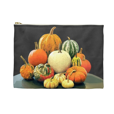 Autumn Pumpkins Flat Zip Accessory Pouch