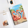 Flamingo notebook, Tropical notebooks, Spiral bound note book with lined pages