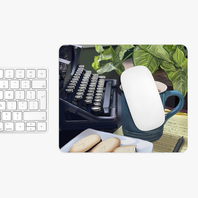 Biblio Typewriter & Coffee Mouse Pad (two shapes)