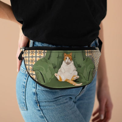Fat Cat Fanny Pack. Funny cat waist bag.