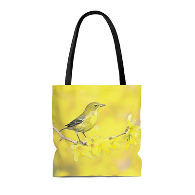 yellow bird tote bags