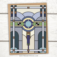 Art deco greeting card for architect, greeting card for men