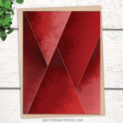 Abstract greeting cards, red greeting cards, abstract birthday cards, Crimson Tones design
