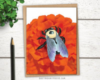 Bee Card for Gardener, Bee birthday card, bumblebee birthday card