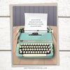 Typewriter greeting card featuring a 1960s typewriter