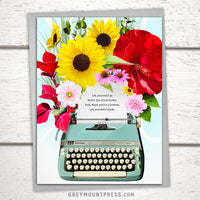 Booklover's Collection: Typewriter in Bloom Card