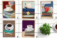 Booklover's Collection: Teacup notelet set with 5 designs