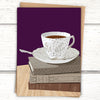 Teacup Greeting Card for booklovers Jane Austen and Charlotte Brontë