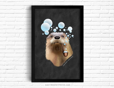 otter print, otter art, otter artwork, Funny art print, Funny otter wall art