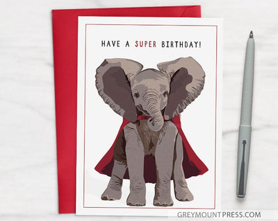 Elephant card, happy birthday cards