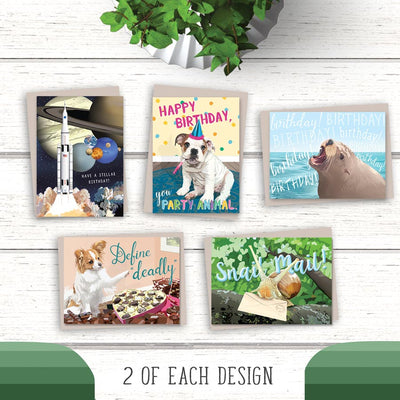 Mixed greeting card packs. Boxed set greeting cards make up of bulk birthday cards and other designs.