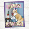 cat card, happy birthday cards, funny cat birthday cards, cat lovers birthday cards, cat birthday card with cat drinking wine, cat birthday cards, happy birthday cat card for cat lover, birthday cards from the cat, funny cat birthday card, cat birthday cards funny, funny birthday cards for friends