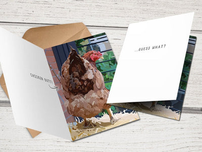Funny card guess what chicken butt greeting card, guess what chicken butt card, chicken birthday card