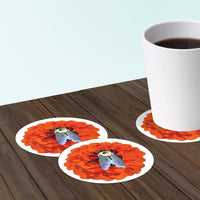 Paper bar coasters with bee design