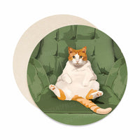 Fat cat coasters. Cat coaster set.