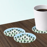 Coasters for hikers made from recycled paper.