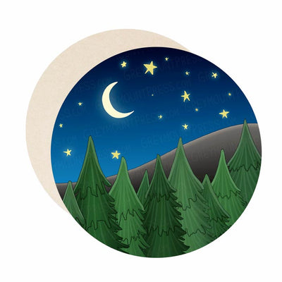 Forest Scene coaster set of paper bar coasters.