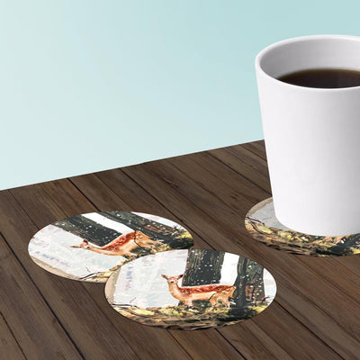 Deer coaster set of paper bar coasters.